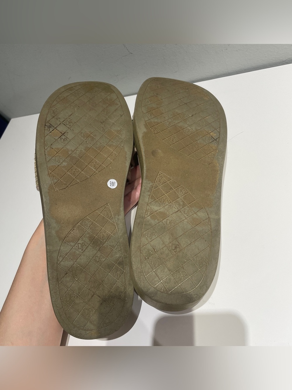 Donald Pliner Raffia Patterned Slides Woven Platform Slides Y2K Style - Picture 12 of 13